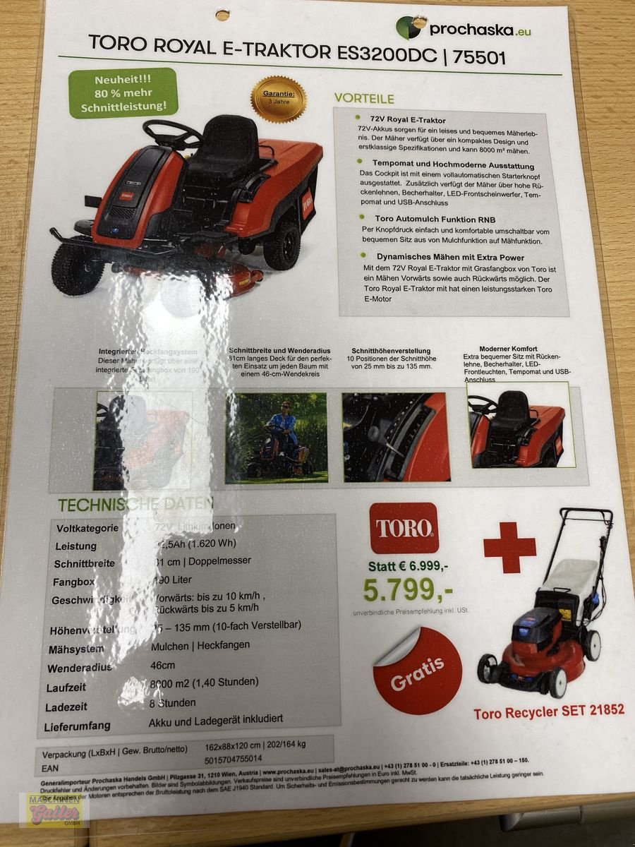 Rasentraktor от тип Toro Royal ES 3200DC, Neumaschine в Kötschach (Снимка 12)