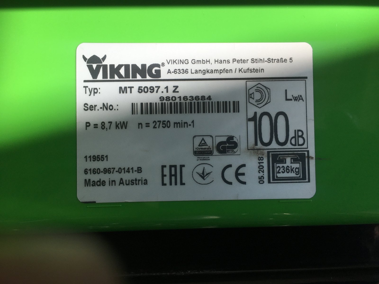 Rasentraktor del tipo Viking MT 5097 Z, Gebrauchtmaschine en Kochel am See (Imagen 5)