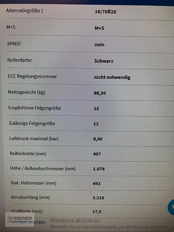 Reifen tipa Mitas 405/70R20, Vorführmaschine u Asendorf (Slika 12)