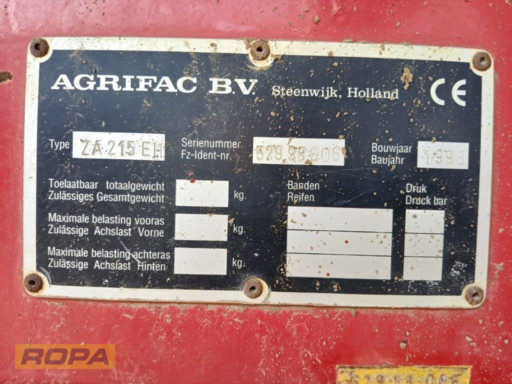 Rübenvollernter Türe ait Agrifac ZA215EH, Gebrauchtmaschine içinde Herrngiersdorf (resim 6)