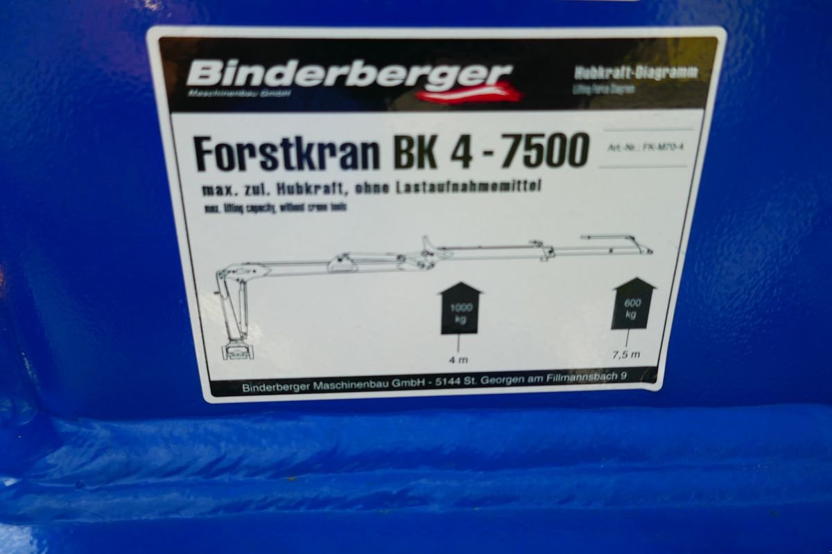 Rückewagen & Rückeanhänger Türe ait Binderberger RW 10 + BK 4 - 7500, Gebrauchtmaschine içinde Villach (resim 13)