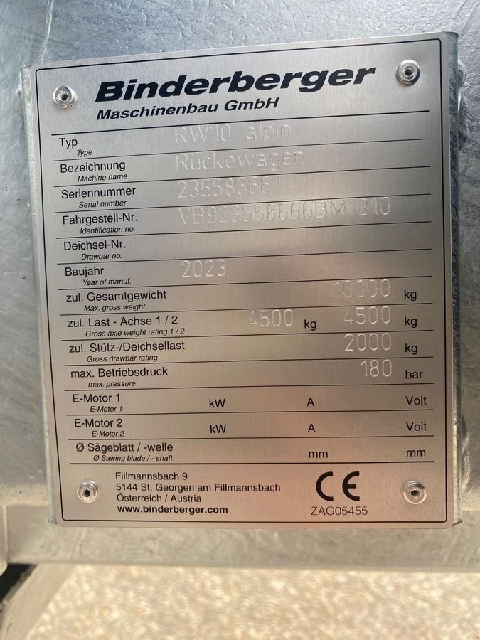 Rückewagen & Rückeanhänger του τύπου Binderberger RW 10 ECO, Gebrauchtmaschine σε Harmannsdorf-Rückersdorf (Φωτογραφία 5)