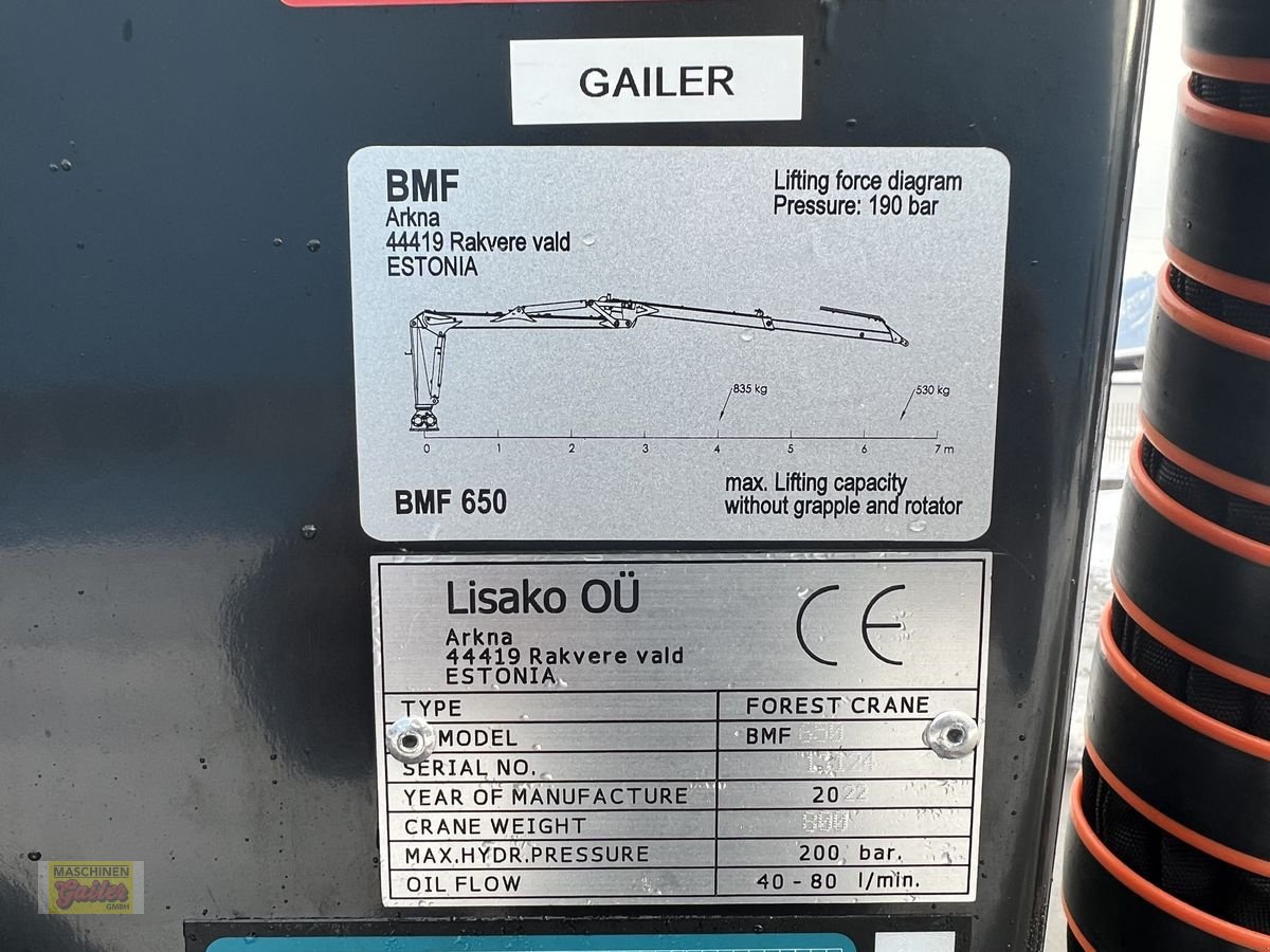 Rückewagen & Rückeanhänger typu BMF 8T1 mit Kran BMF 650, Neumaschine w Kötschach (Zdjęcie 12)