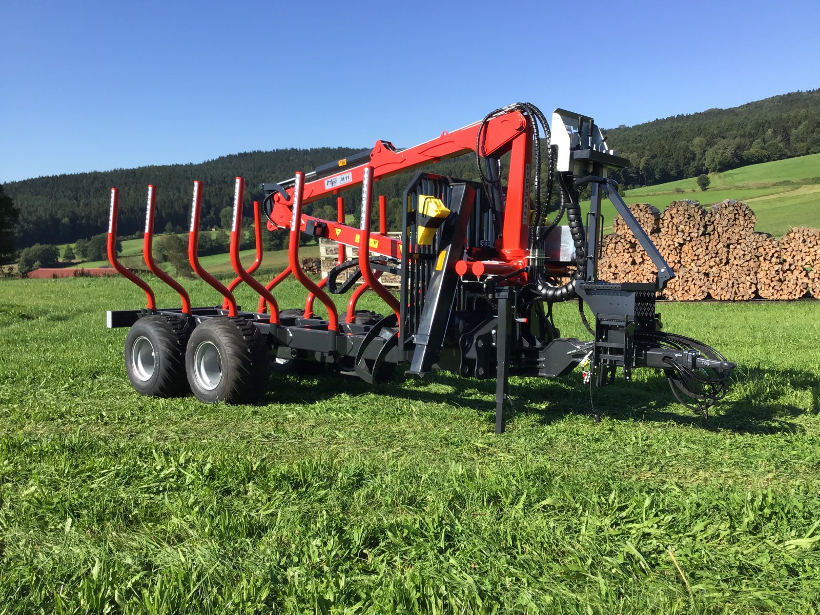 Rückewagen & Rückeanhänger van het type Hydrofast H11 14,5t 7,5m Kran 550kg Hubkraft Druckluft, Neumaschine in Schwarzenfeld (Foto 2)