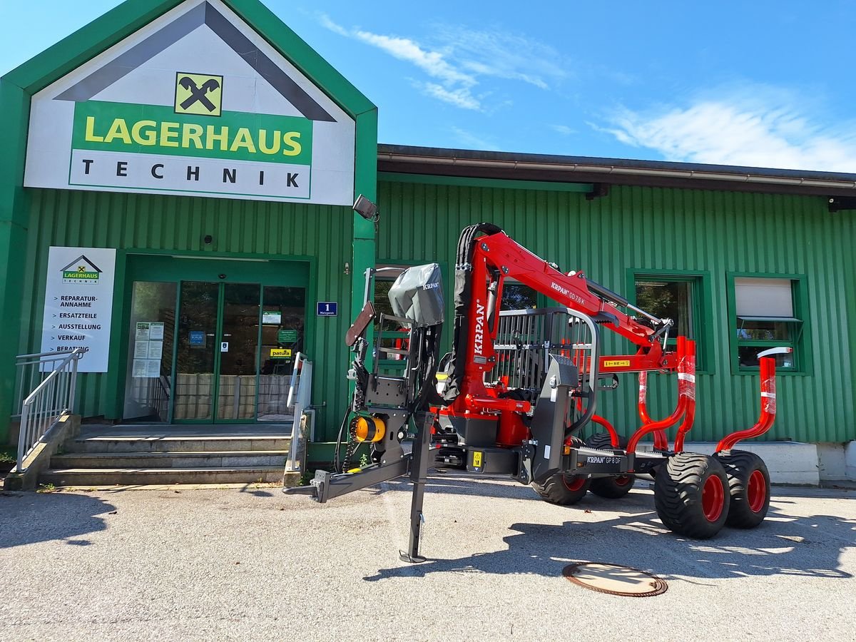 Rückewagen & Rückeanhänger Türe ait Krpan GP 8 DF mit Forstkran GD 7,6 K, hydr. Bremse, Neumaschine içinde Bergheim (resim 1)