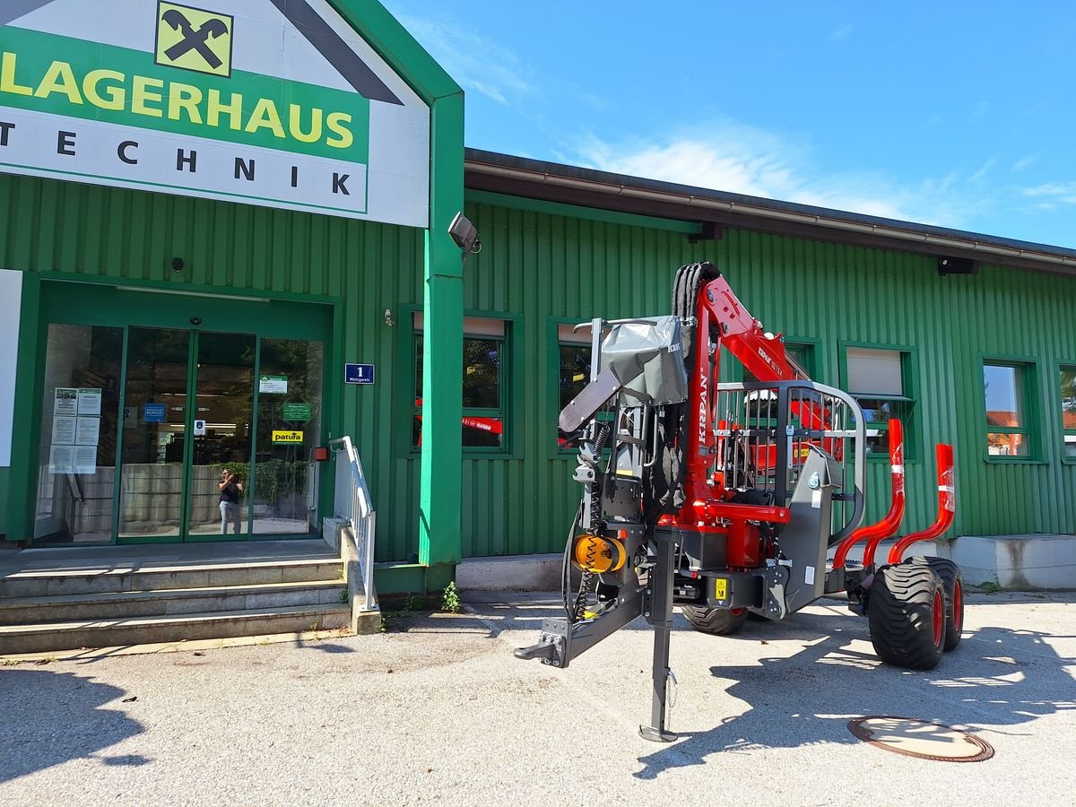 Rückewagen & Rückeanhänger Türe ait Krpan GP 8 DF mit Forstkran GD 7,6 K, hydr. Bremse, Neumaschine içinde Bergheim (resim 2)