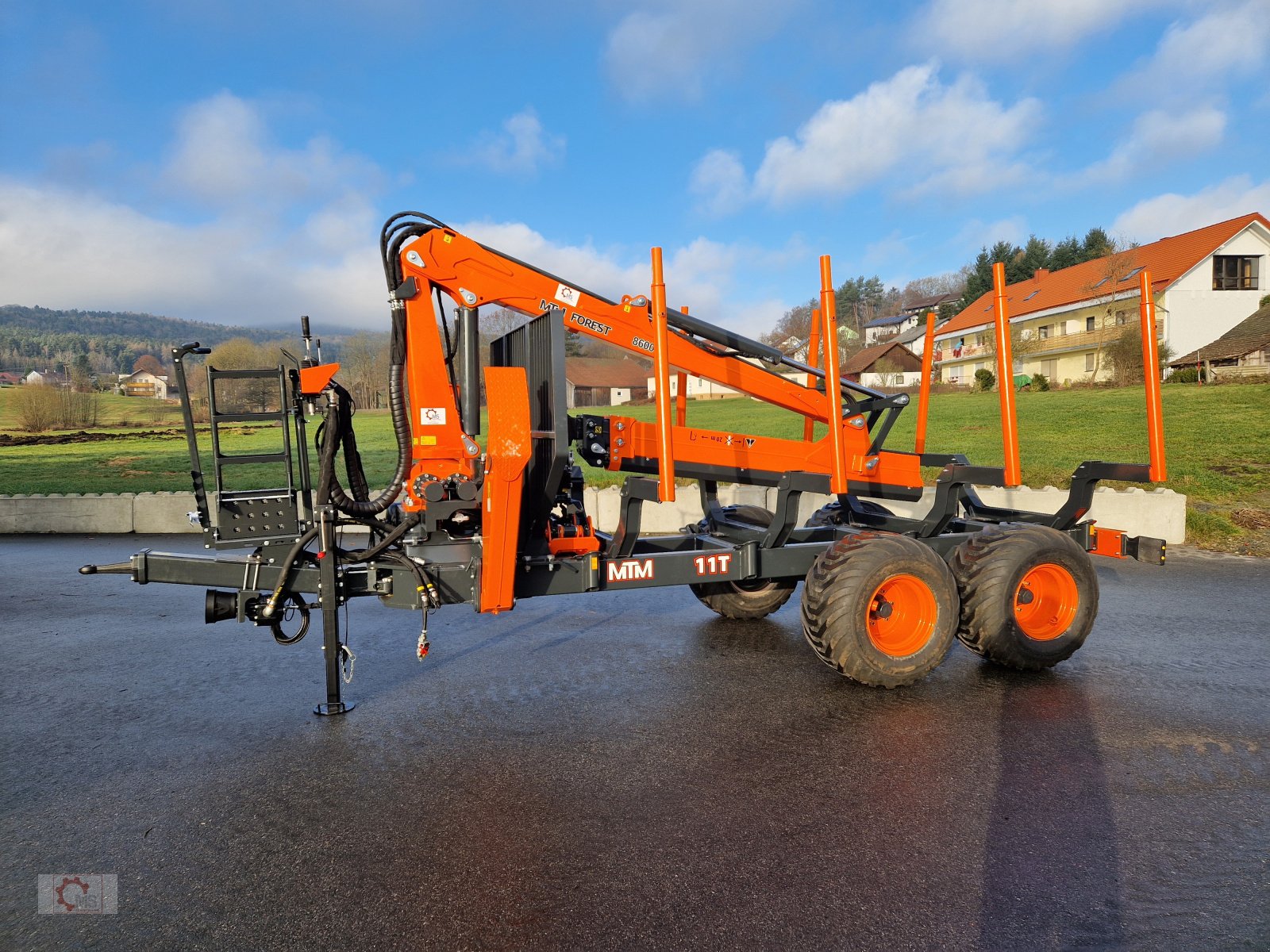 Rückewagen & Rückeanhänger van het type MTM 11T 11to 9,20m Kran Forwarder Rungen Druckluft Doppelrohrrahmen, Neumaschine in Tiefenbach (Foto 13)