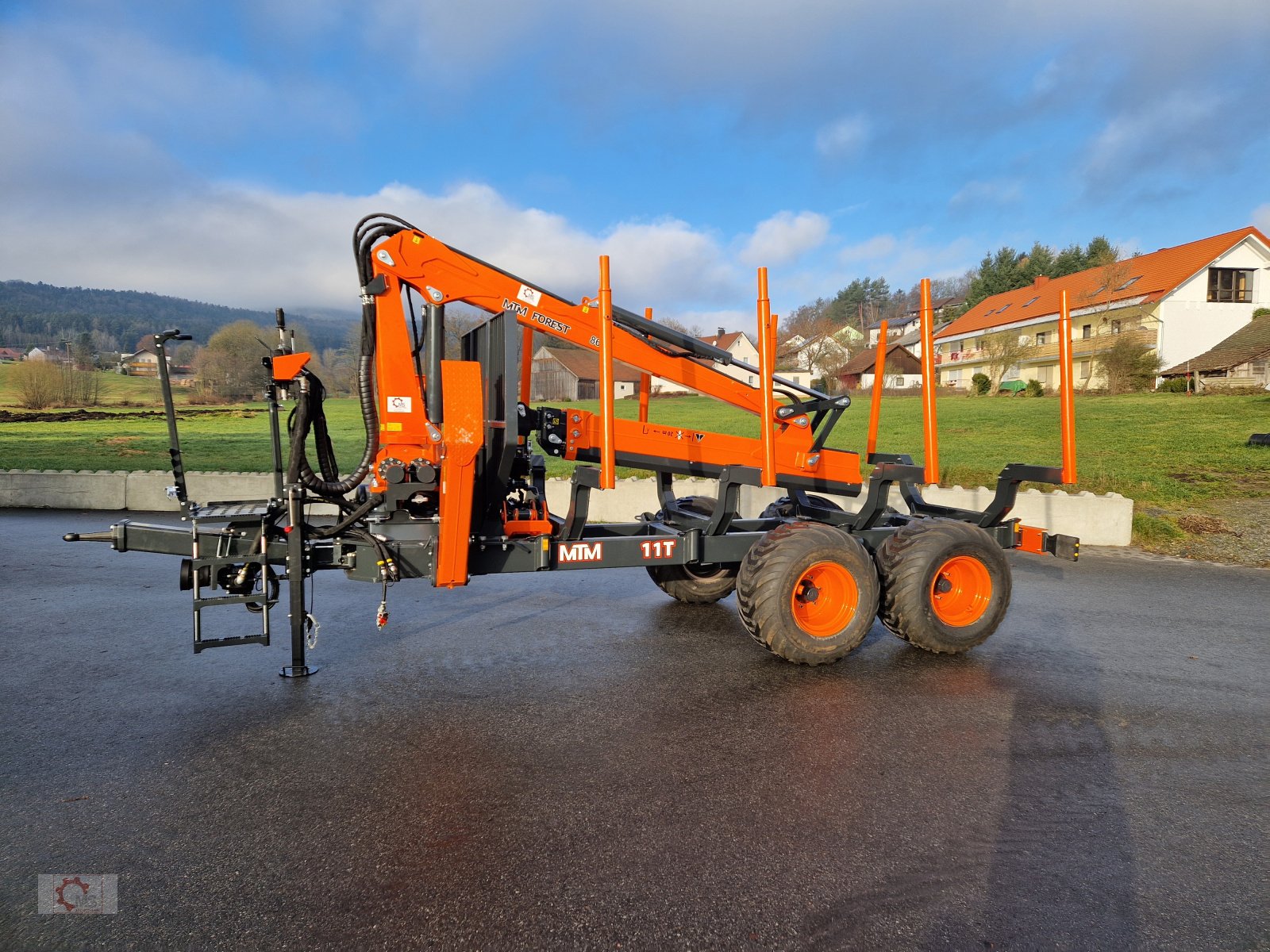 Rückewagen & Rückeanhänger van het type MTM 11T 11to 9,20m Kran Forwarder Rungen Druckluft Doppelrohrrahmen, Neumaschine in Tiefenbach (Foto 19)