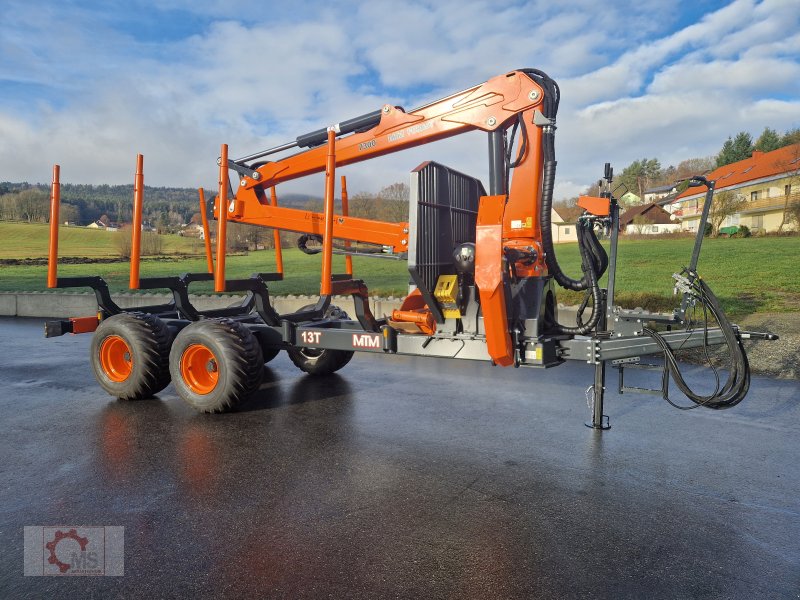 Rückewagen & Rückeanhänger des Typs MTM 13T 13to 8,10m Kran Forwarder Rungen Druckluft Doppelrohrrahmen, Neumaschine in Tiefenbach (Bild 1)