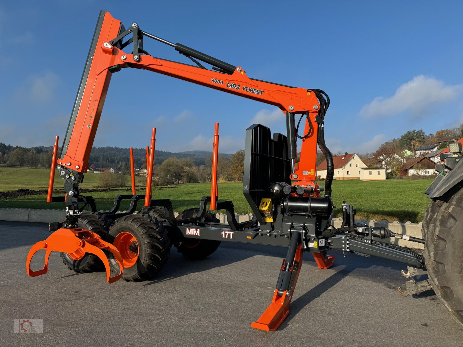 Rückewagen & Rückeanhänger tipa MTM 17T 17to 9,80m Kran Forwarder Rungen Druckluft Doppelrohrrahmen, Neumaschine u Tiefenbach (Slika 3)