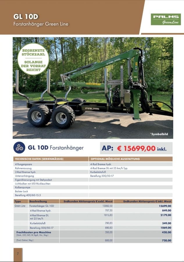 Rückewagen & Rückeanhänger typu Palms GL 10D + GL 6.87, Gebrauchtmaschine w Grünbach (Zdjęcie 3)