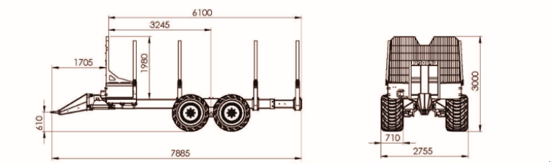 Rückewagen & Rückeanhänger typu Reil & Eichinger Rückewagen ohne Kran Reil & Eichinger 19T1 PRO für Forstschlepper, Neumaschine w Nittenau (Zdjęcie 2)