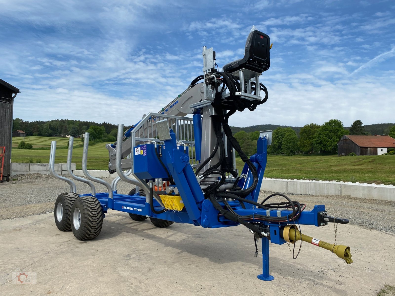 Rückewagen & Rückeanhänger van het type Scandic ST-10D 13t 7,9m Kran 850kg Hubkraft Druckluft Hochsitz, Neumaschine in Tiefenbach (Foto 7)