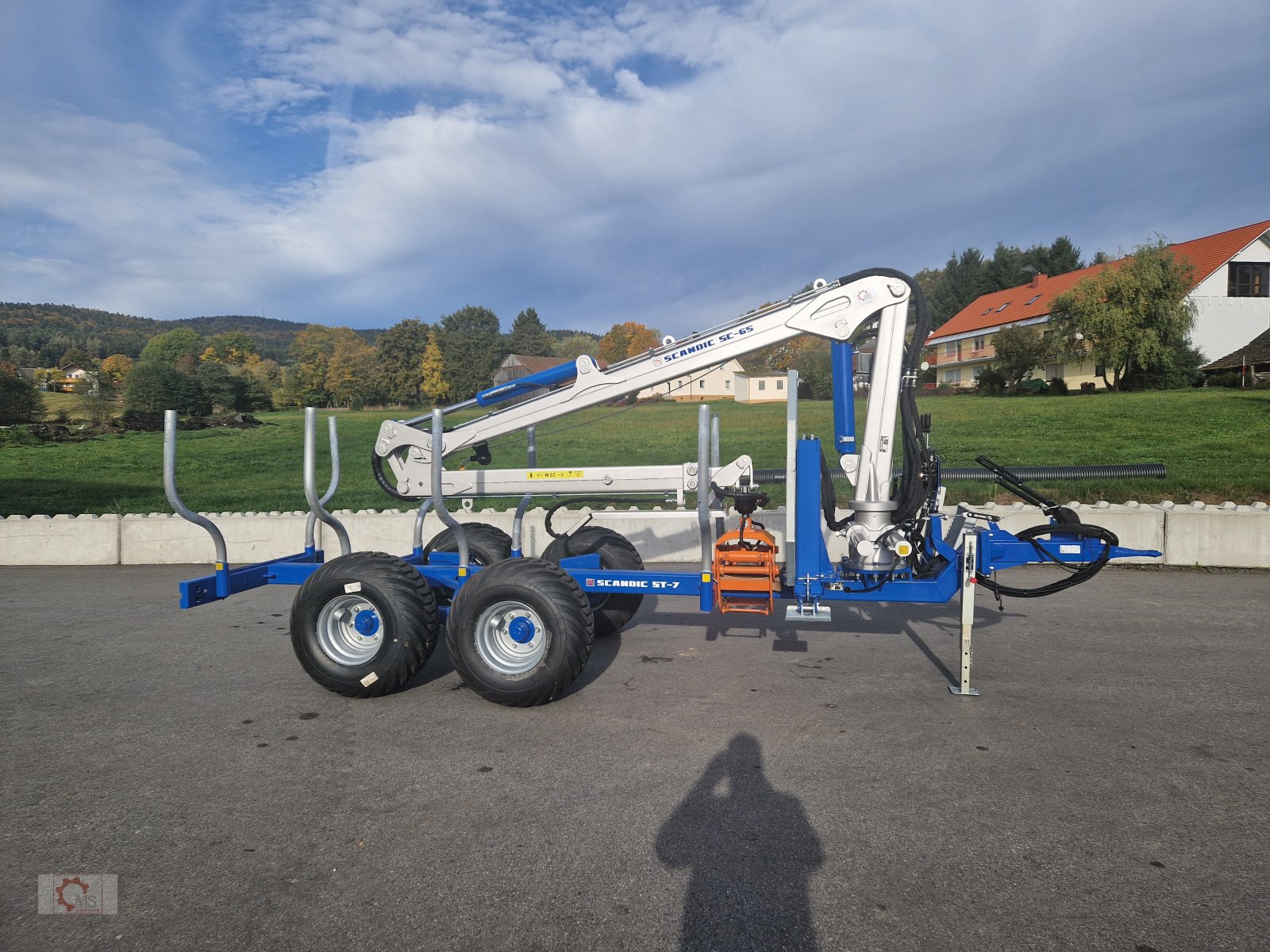 Rückewagen & Rückeanhänger van het type Scandic ST-7 Rückewagen 7,4t 7,1m Kran 450kg Hubkraft Auflauf Hydr.Bremse, Neumaschine in Tiefenbach (Foto 3)