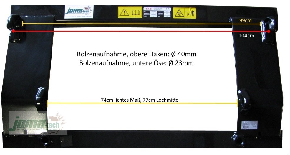 Rundballengabel tipa Joma-Tech Ballengabel - Ballentransportgabel, Euro-Aufnahme mit 2 Zinken in 810mm oder 1100mm, Neumaschine u Willebadessen (Slika 3)