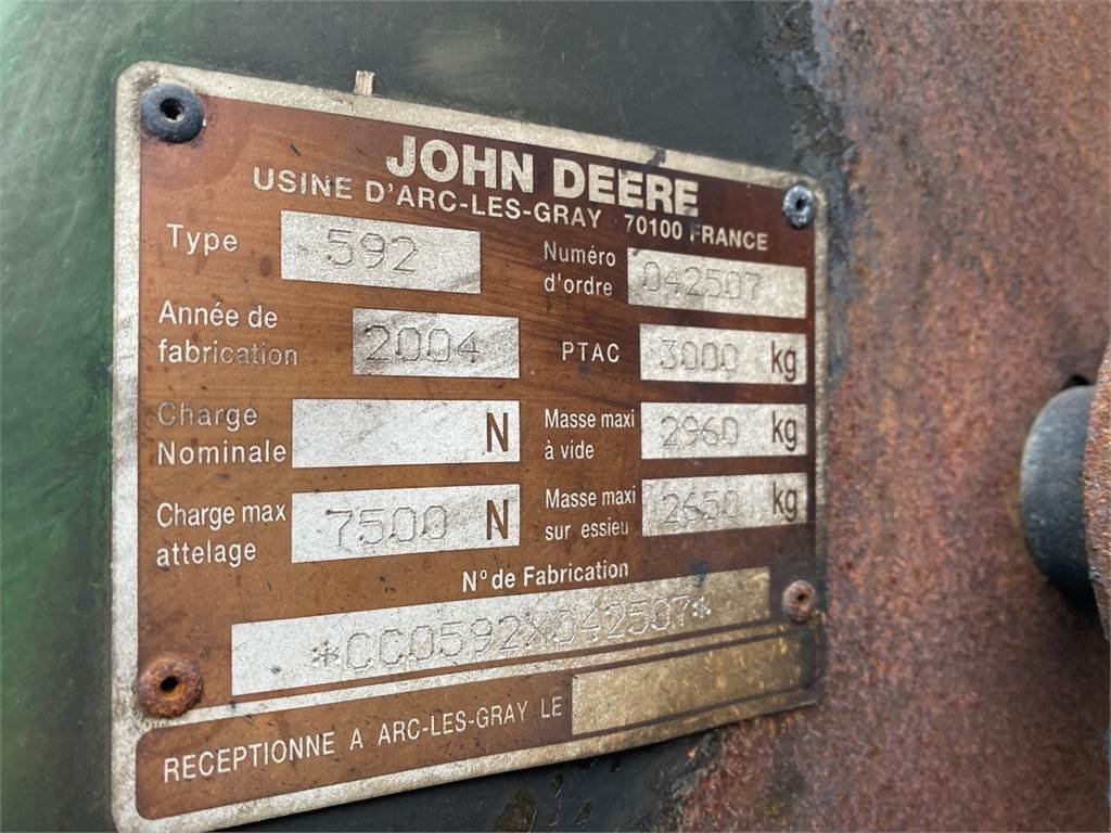 Rundballenpresse Türe ait John Deere 592, Gebrauchtmaschine içinde Hemmet (resim 4)