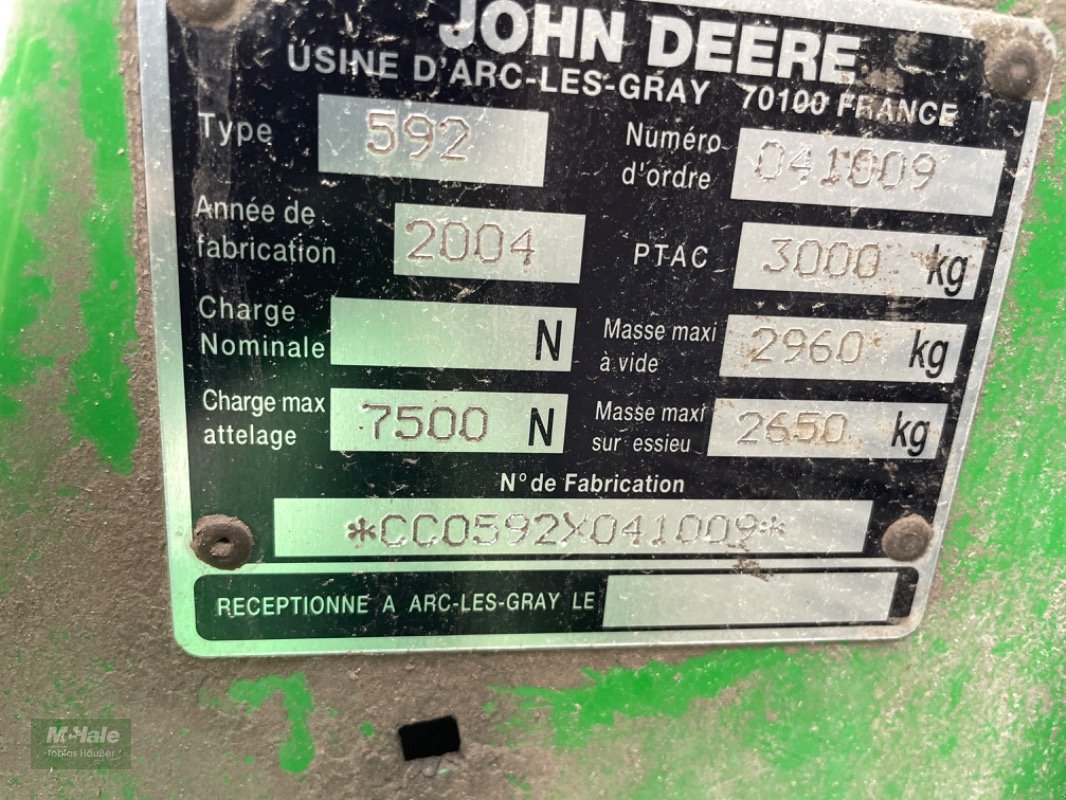 Rundballenpresse Türe ait John Deere 592, Gebrauchtmaschine içinde Borgholzhausen (resim 16)