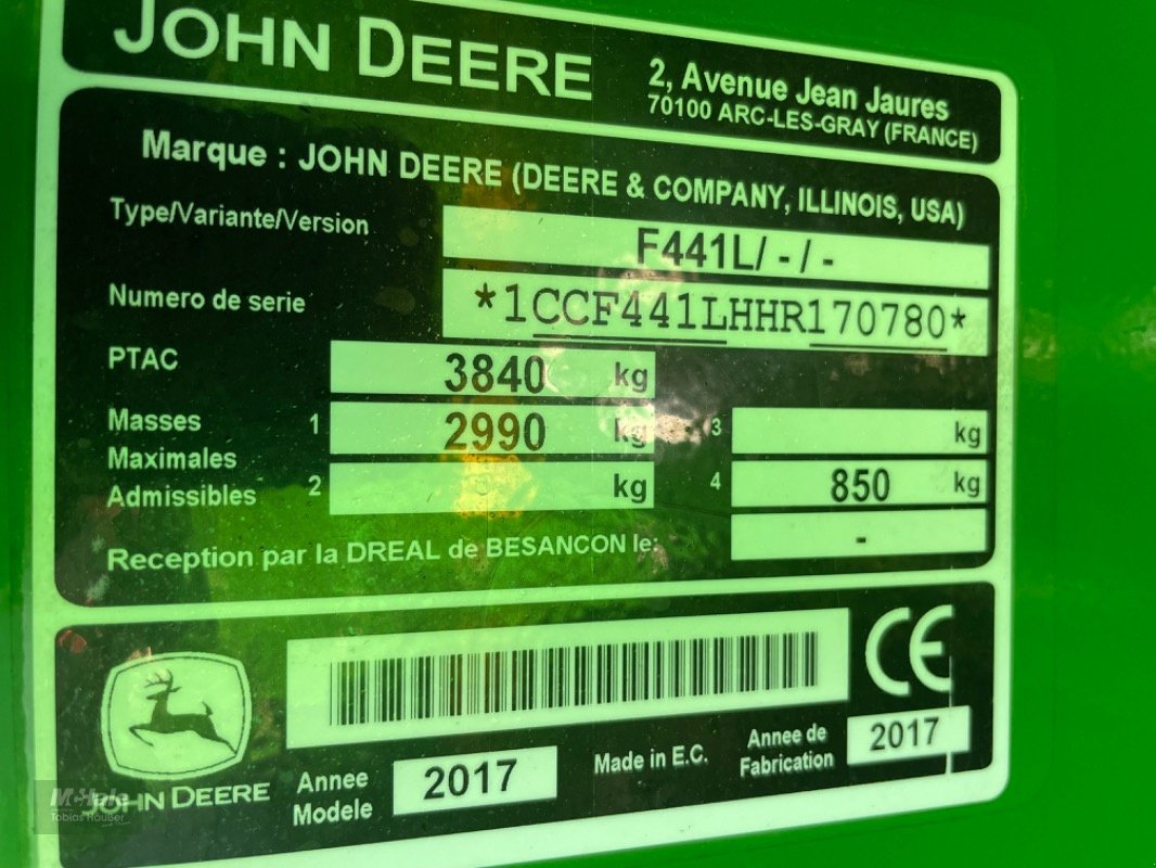 Rundballenpresse Türe ait John Deere F 441 R, Gebrauchtmaschine içinde Borgholzhausen (resim 26)