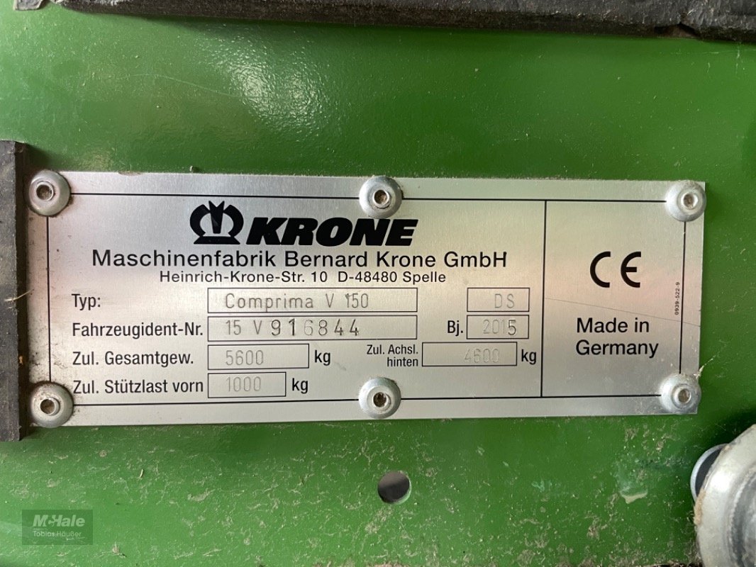 Rundballenpresse des Typs Krone Comprima V 150 XC, Gebrauchtmaschine in Borgholzhausen (Bild 17)