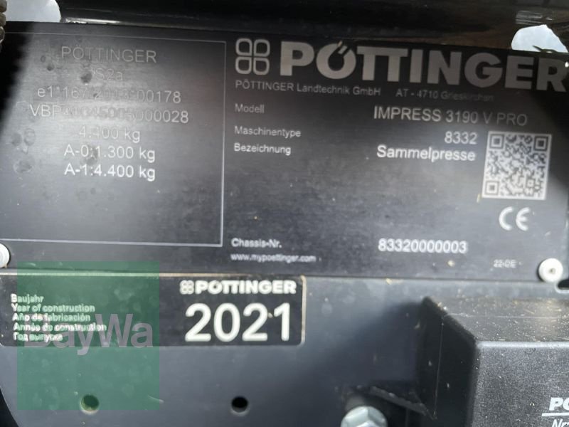 Rundballenpresse typu Pöttinger IMPRESS 3190 V PRO, Gebrauchtmaschine v Bamberg (Obrázok 17)