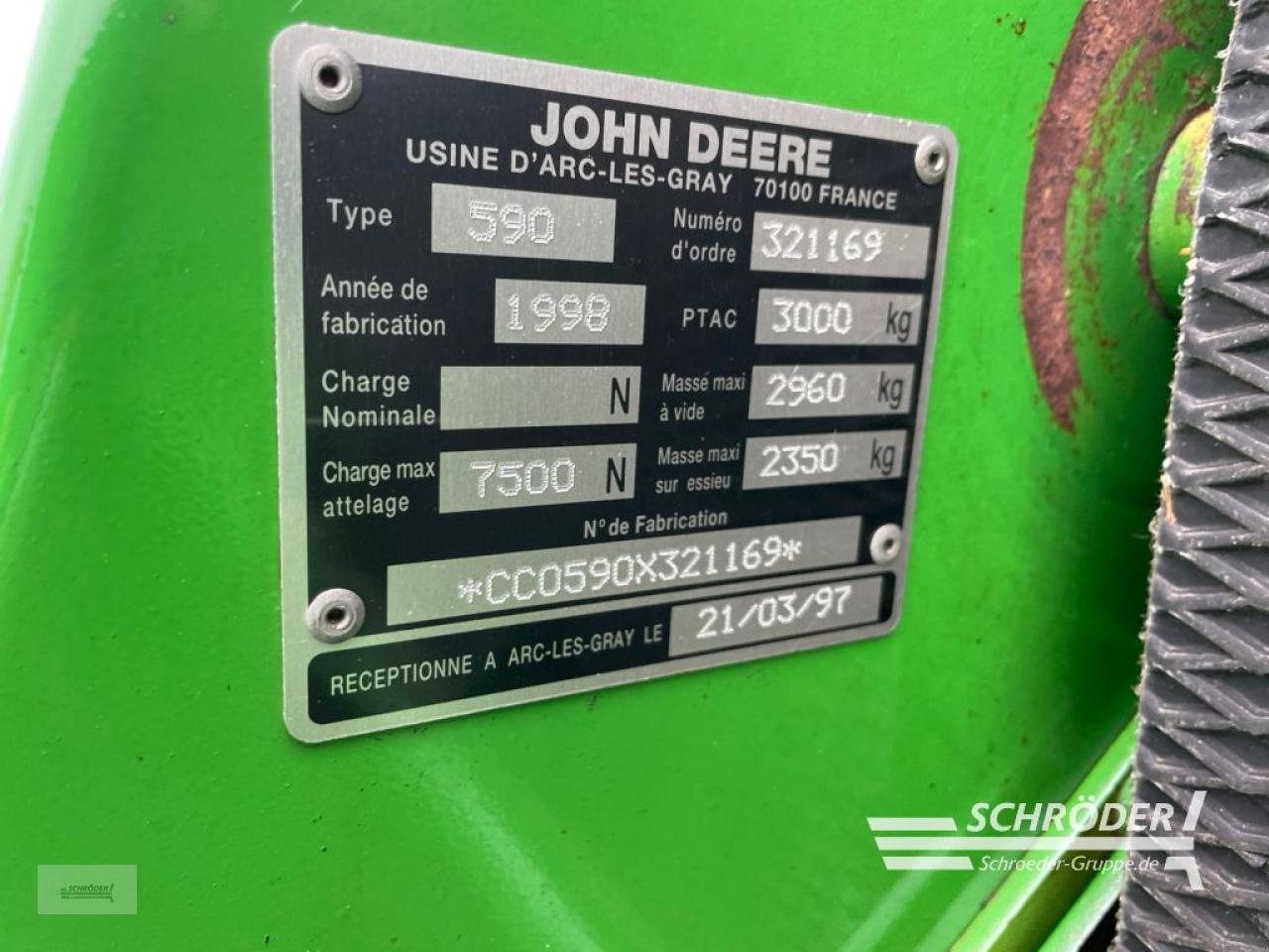 Rundballenwickelgerät des Typs John Deere 590, Gebrauchtmaschine in Wildeshausen (Bild 27)