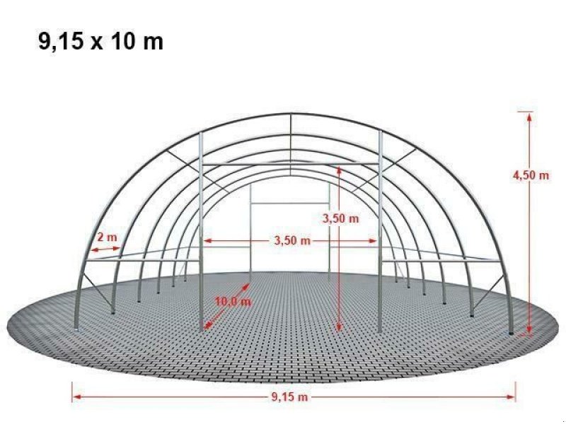 Rundbogenhalle typu Toolport Rundbogenhalle 9,15x10m Lagerzelt Zelthalle Lager Zelt grün, Neumaschine v Norderstedt (Obrázok 11)