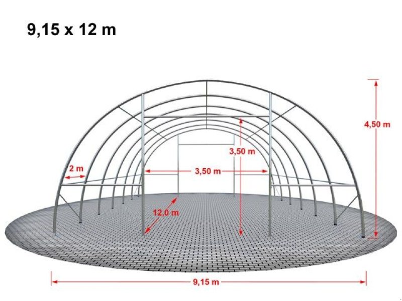 Rundbogenhalle du type Toolport Rundbogenhalle 9,15x12m Lagerzelt Zelthalle Leichtbauhalle NEU, Neumaschine en Norderstedt (Photo 3)