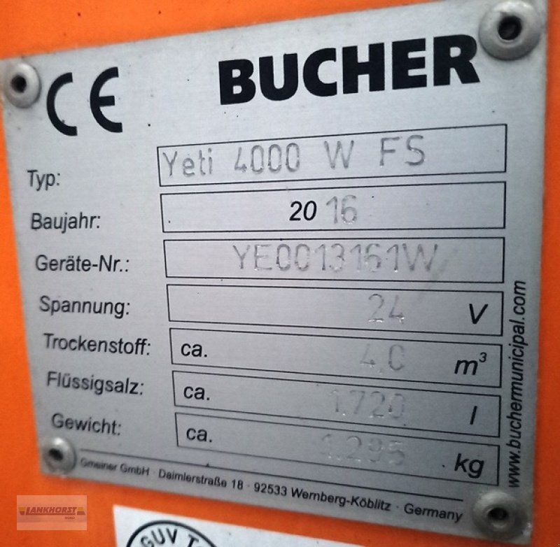 Sandstreuer & Salzstreuer za tip Bucher YETI W4000, Gebrauchtmaschine u Aurich (Slika 2)