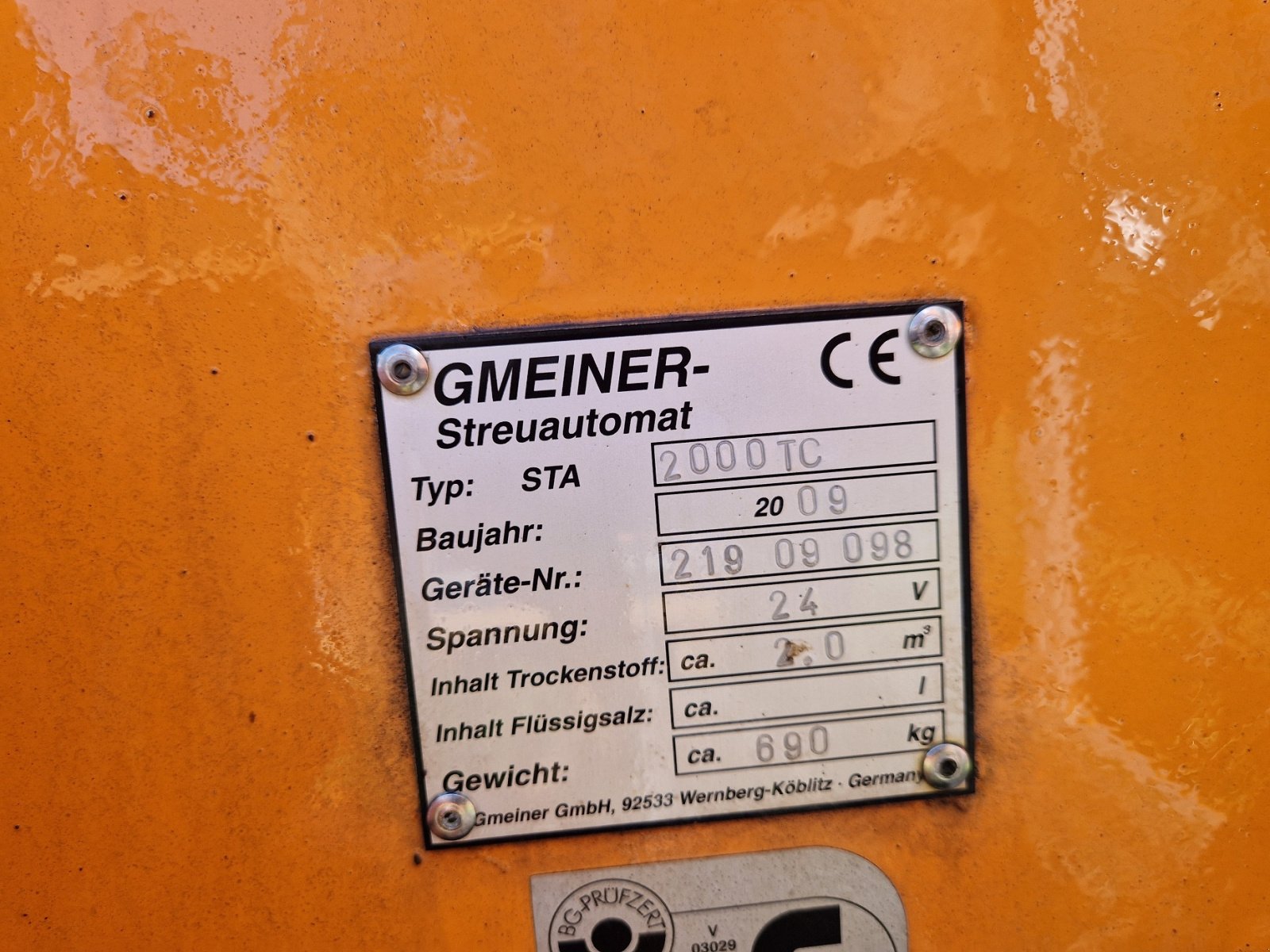 Sandstreuer & Salzstreuer от тип Gmeiner STA 2000 TC, Gebrauchtmaschine в Allershausen (Снимка 3)