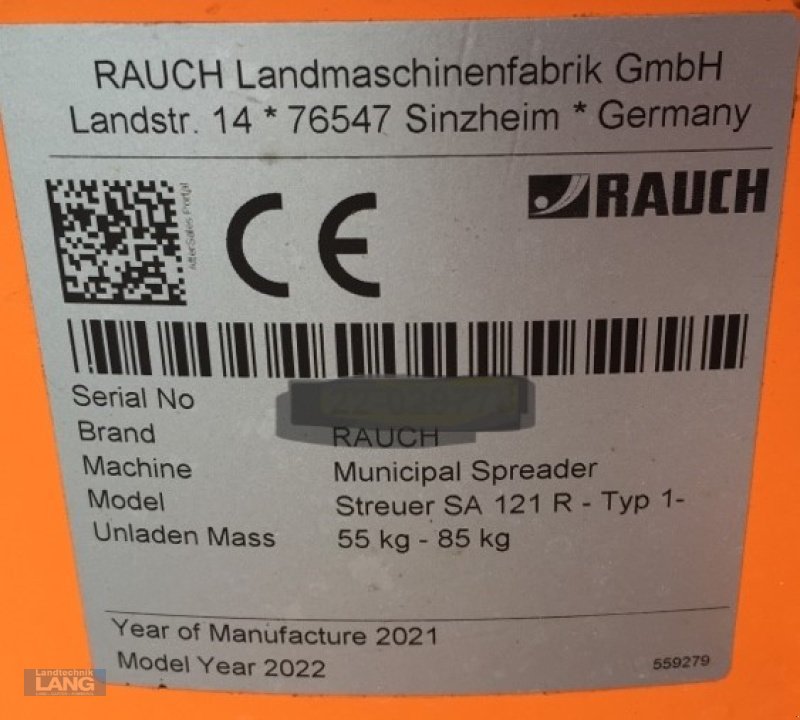 Sandstreuer & Salzstreuer του τύπου Rauch SA 121, Gebrauchtmaschine σε Rottenburg (Φωτογραφία 5)
