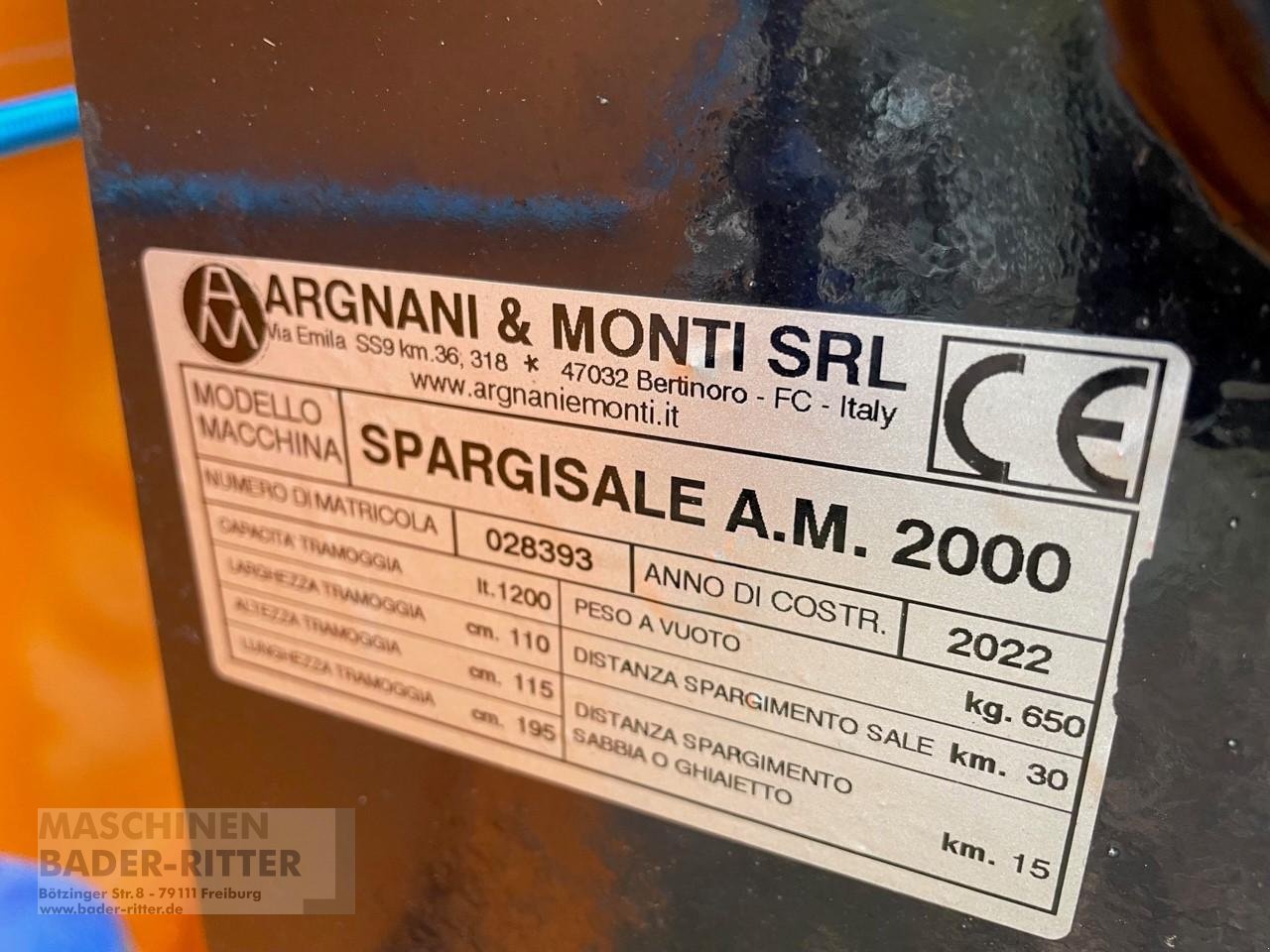 Sandstreuer & Salzstreuer du type Sonstige n/a Argnani Monti Spargisale AM SP2000, Gebrauchtmaschine en Freiburg (Photo 7)