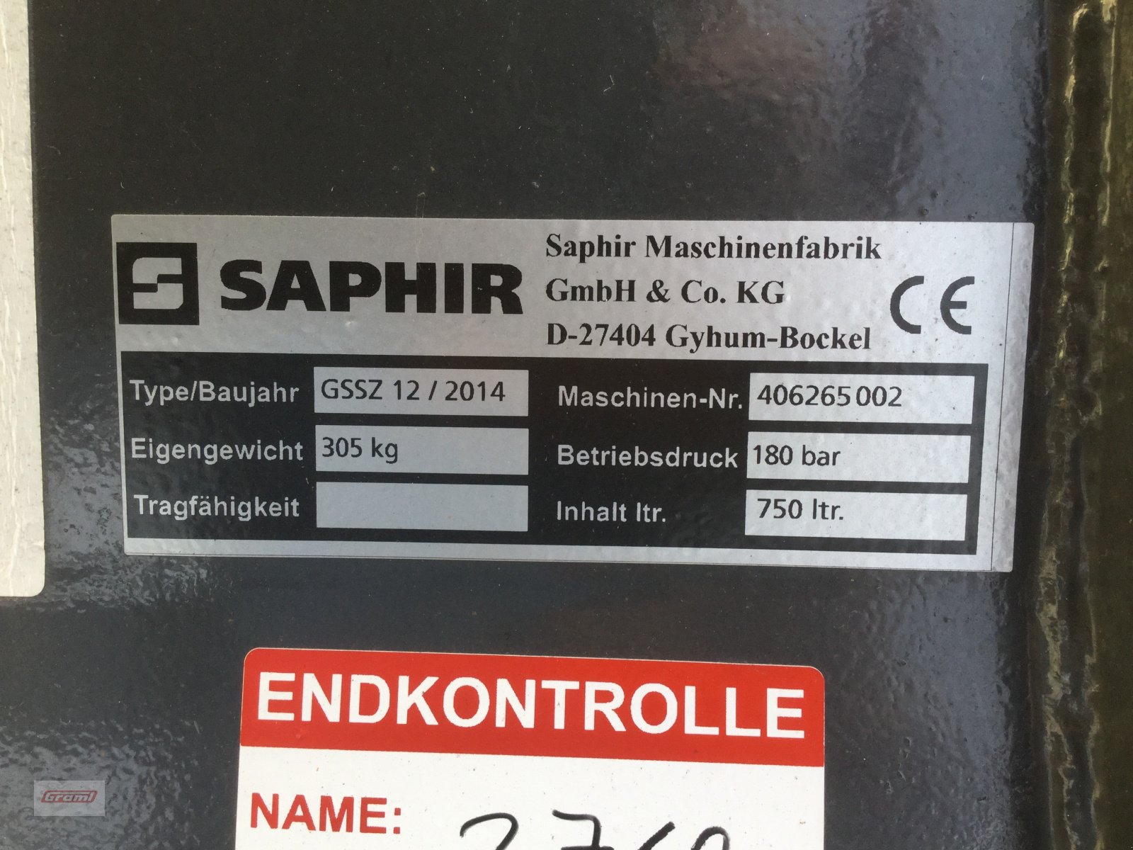 Schaufel Türe ait Saphir GSSZ 12, Neumaschine içinde Kößlarn (resim 3)