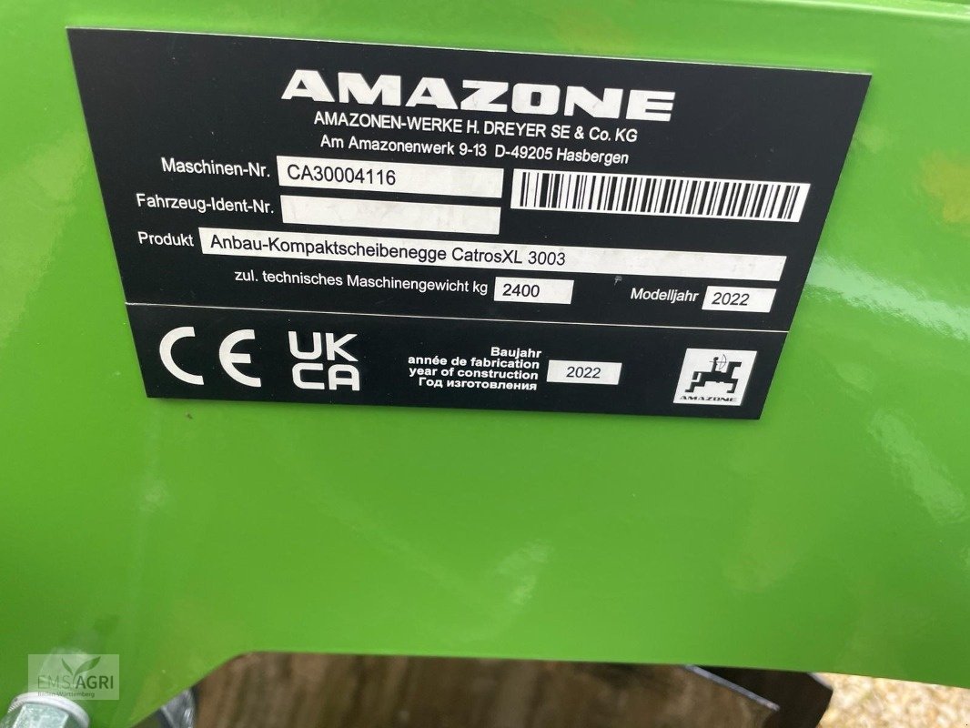 Scheibenegge от тип Amazone CATROS XL 3003, Vorführmaschine в Vöhringen (Снимка 5)