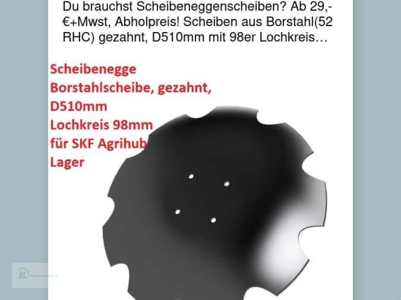 Scheibenegge Türe ait Köckerling 510mm, neu içinde Donnersdorf (resim 1)