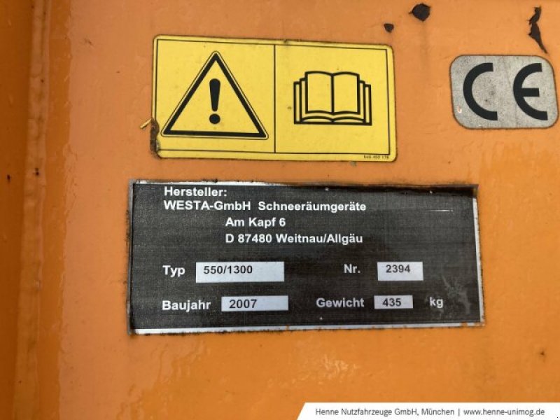 Schneefräse Türe ait Sonstige Westa Schneefräse 550/1300, Gebrauchtmaschine içinde Heimstetten (resim 9)