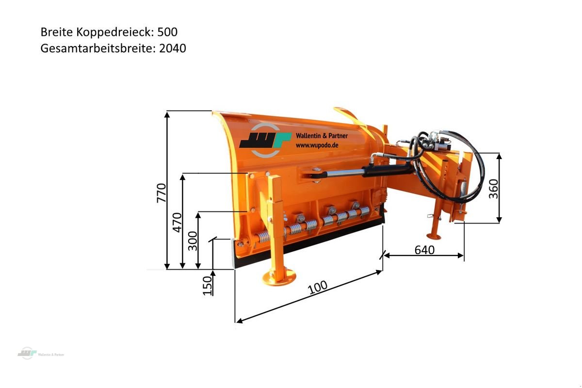 Schneepflug typu Kolaszewski Schneepflug Vario gerade V- Form 2 m Arbeitsbrei, Neumaschine v Wesenberg (Obrázok 3)