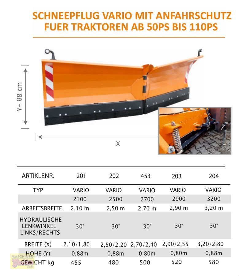 Schneepflug du type Sonstige STEKRO PVHUSP 2500 VARIO Euro-Dreipunkt, Neumaschine en Kötschach (Photo 4)