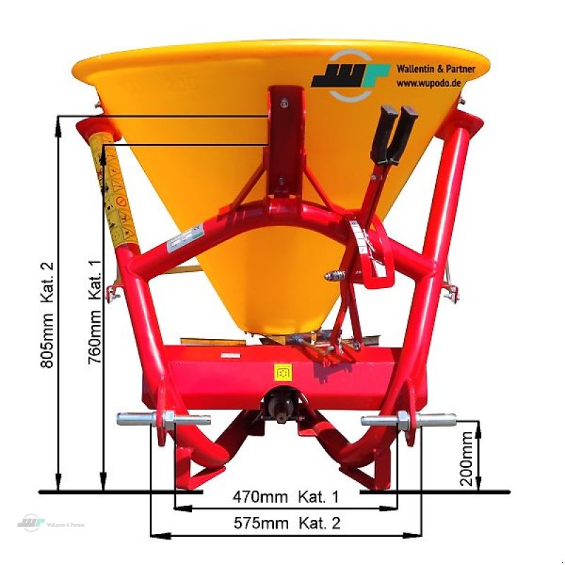 Schneepflug tipa Wallentin & Partner Düngerstreuer Universalstreuer Salzstreuer Trichterstreuer 200 Liter für Kleintraktoren, Neumaschine u Wesenberg (Slika 2)