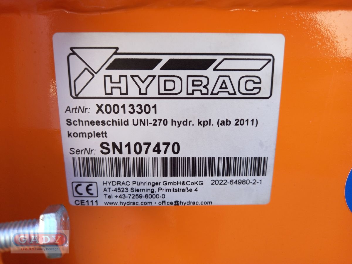 Schneeräumschild Türe ait Hydrac UNI - 270, Neumaschine içinde Lebring (resim 9)