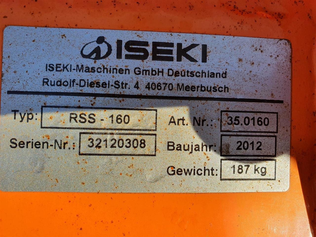 Schneeräumschild типа Iseki RSS-160, Gebrauchtmaschine в Zweibrücken (Фотография 2)