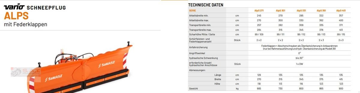 Schneeräumschild του τύπου SaMASZ 40 Modelle-Frühbezug 2024, Neumaschine σε Eberschwang (Φωτογραφία 13)