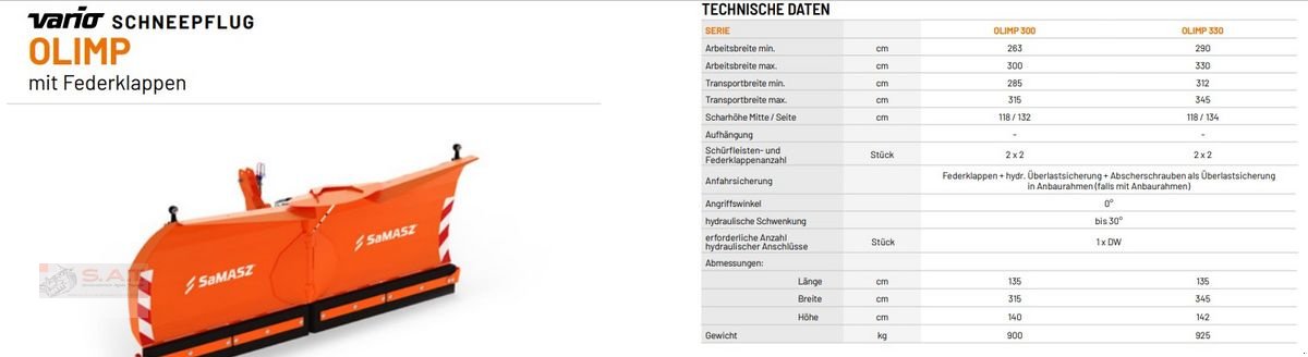 Schneeräumschild typu SaMASZ 40 Modelle-Frühbezug 2024, Neumaschine w Eberschwang (Zdjęcie 3)