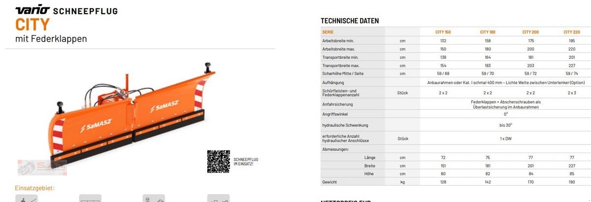 Schneeräumschild типа SaMASZ 40 Modelle-Frühbezug 2024, Neumaschine в Eberschwang (Фотография 8)