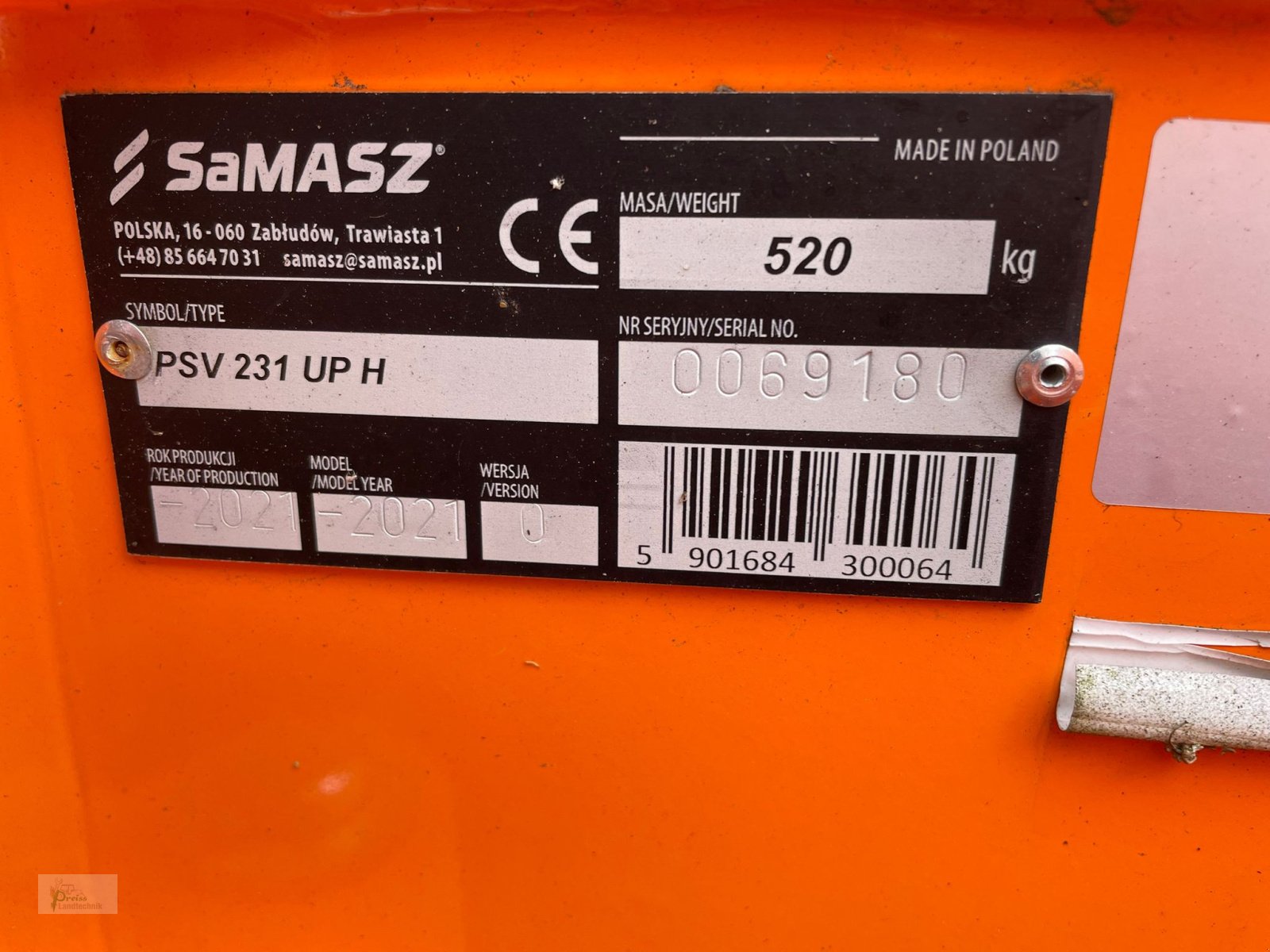 Schneeräumschild del tipo SaMASZ PSV231 UP H, Neumaschine en Bad Kötzting (Imagen 4)