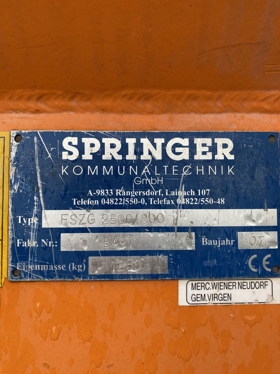 Schneeräumschild типа Springer Schneefräse FSZG 2500/800, Gebrauchtmaschine в Ried im Oberinntal (Фотография 5)