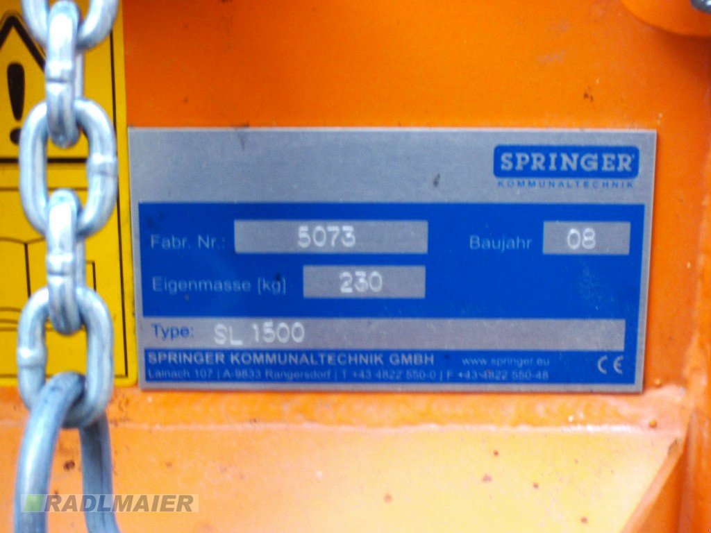 Schneeräumschild du type Springer SL 1500, Gebrauchtmaschine en Babensham (Photo 4)