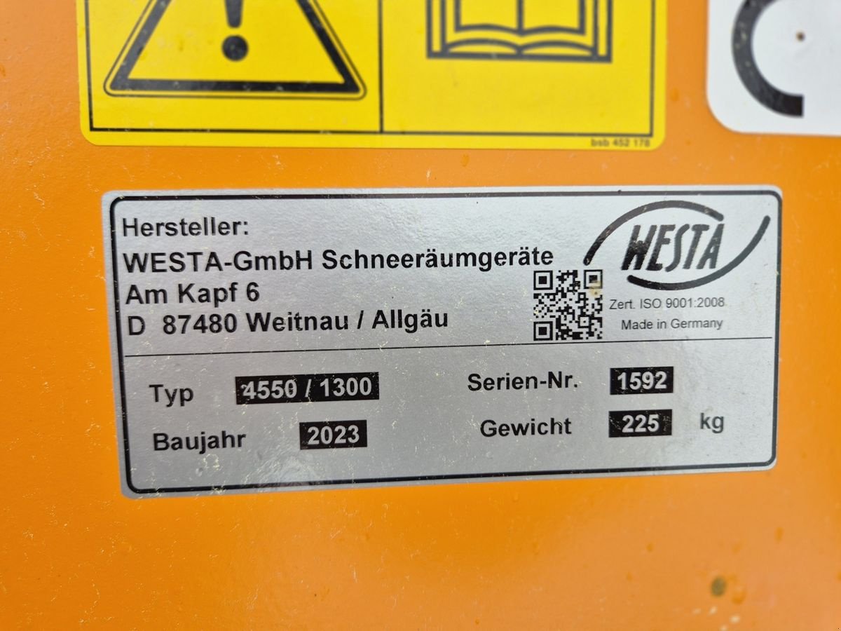 Schneeräumschild du type Westa 4550 SCHNEEFRÄSE Kubota Carraro Holder Traktor, Neumaschine en Aigen-Schlägl (Photo 12)