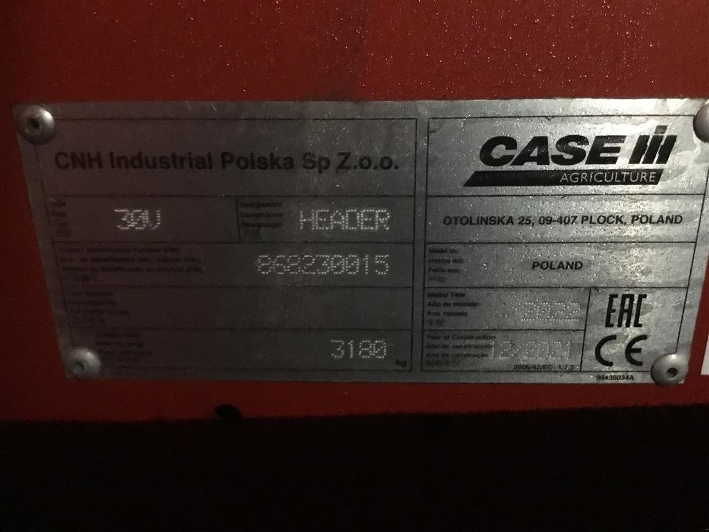 Schneidwerk от тип Case IH Fabriksny 3050 vario skærebord med vogn., Gebrauchtmaschine в Bredsten (Снимка 6)