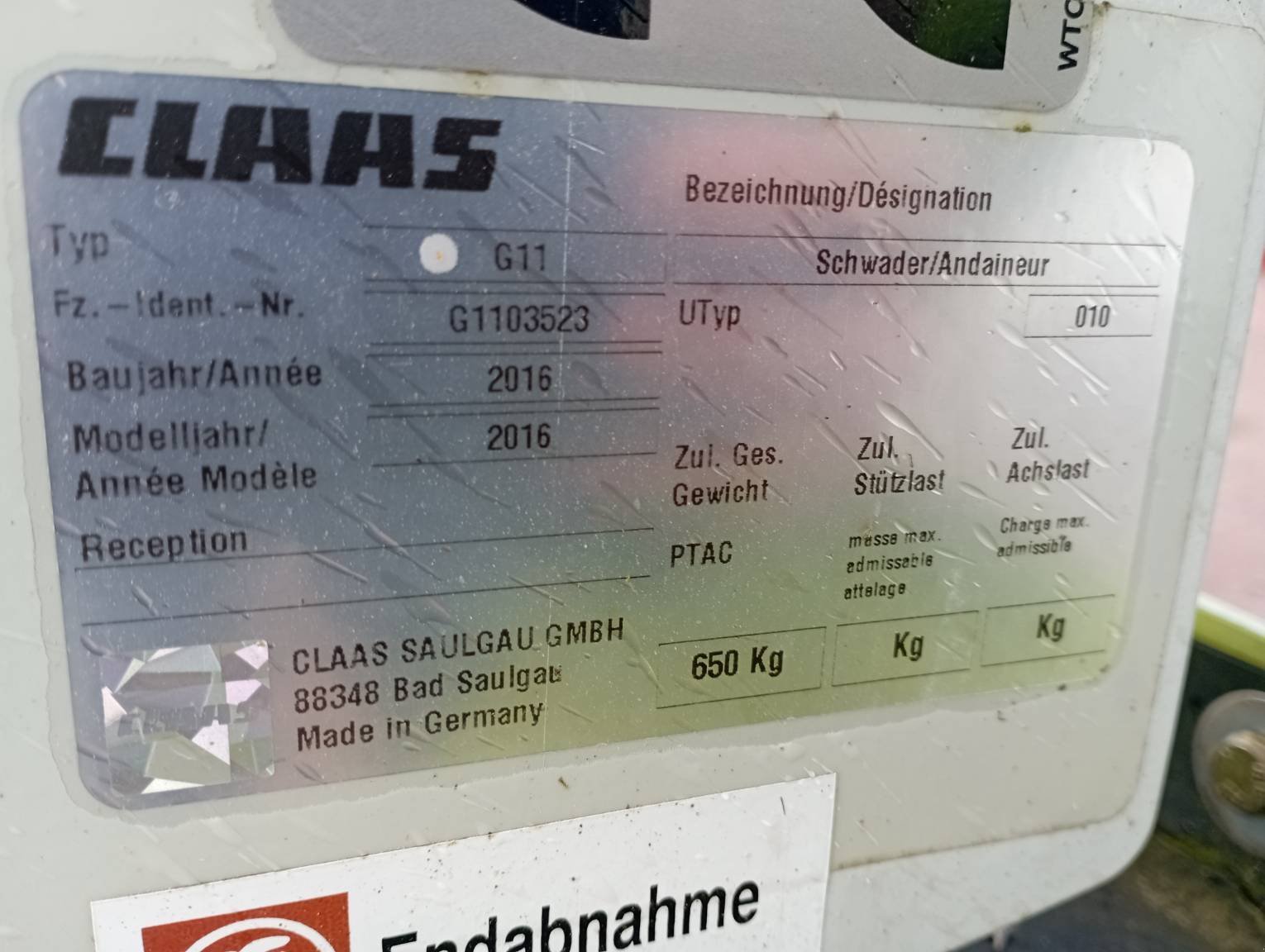 Schwader типа CLAAS Andaineur Liner 420 Claas, Gebrauchtmaschine в LA SOUTERRAINE (Фотография 2)