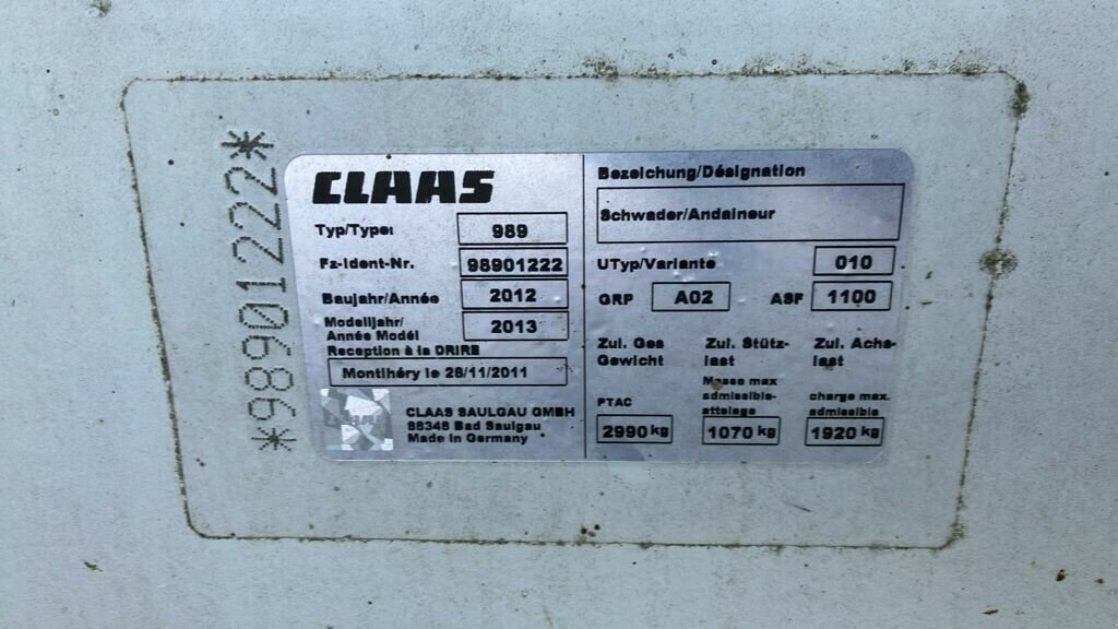 Schwader tipa CLAAS LINER 3100, Gebrauchtmaschine u NOGENT (Slika 9)